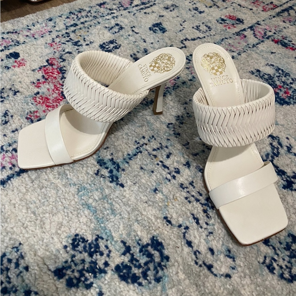 Vince Camuto white heels